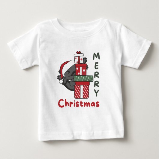 Axolotlクリスマスギフト冬の動物Axolotl ベビーTシャツ (正面)