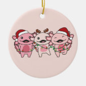 AxolotlクリスマスクリスマスクリスアニマルズスウィートAxolotls セラミックオーナメント (正面)