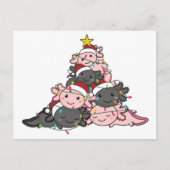 Axolotlクリスマスツリーおもしろい動物クリスマスポスト ポストカード (正面)