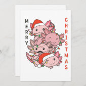 AxolotlクリスマスツリーChristmas Animals Axolotls シーズンカード (正面/裏面)