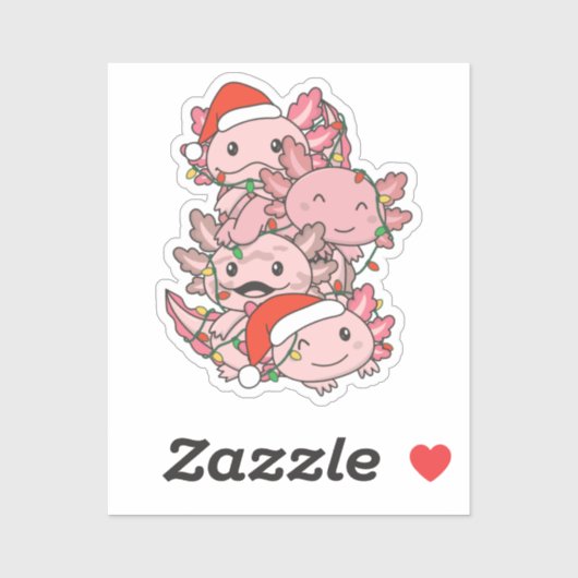 AxolotlクリスマスツリーChristmas Animals Axolotls シール (シート)