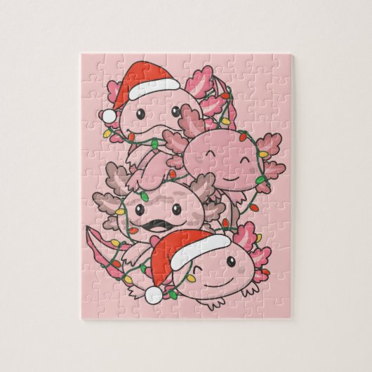 AxolotlクリスマスツリーChristmas Animals Axolotls ジグソーパズル (縦)