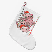 AxolotlクリスマスツリーChristmas Animals Axolotls ラージクリスマスストッキング (正面 (吊り時))