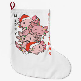 AxolotlクリスマスツリーChristmas Animals Axolotls ラージクリスマスストッキング