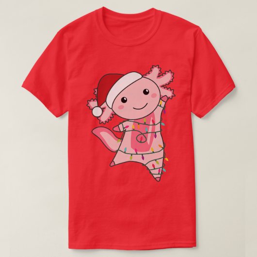 Axolotlクリスマスフェアリー光クリスマスアクソロトル Tシャツ (デザイン正面)