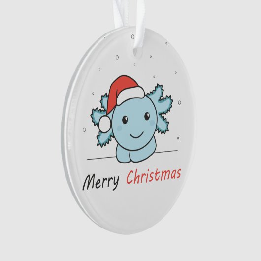 Axolotlクリスマス雪の冬の動物Axolotls オーナメント (正面)