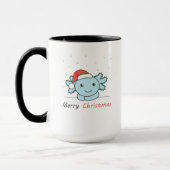 Axolotlクリスマス雪の冬の動物Axolotls マグカップ (左)