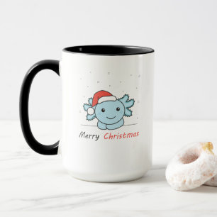 Axolotlクリスマス雪の冬の動物Axolotls マグカップ