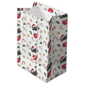 Axolotlクリスマス雪の冬の動物Axolotls ミディアムペーパーバッグ (正面アングル)