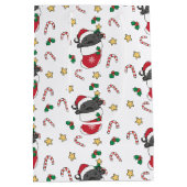 Axolotlクリスマス雪の冬の動物Axolotls ミディアムペーパーバッグ (裏面)