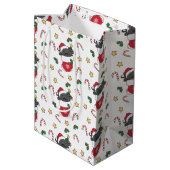 Axolotlクリスマス雪の冬の動物Axolotls ミディアムペーパーバッグ (裏面アングル)