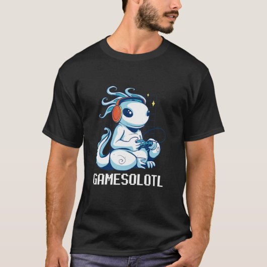 Axolotlゲーマズロテルゲーマービデオゲーム Tシャツ (正面)