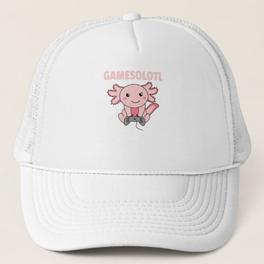 Axolotlゲーマー向けの可愛い動物 キャップ (正面)