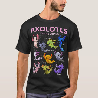 AxolotlシャツかわいいAxolotls Of The World Tシャツ