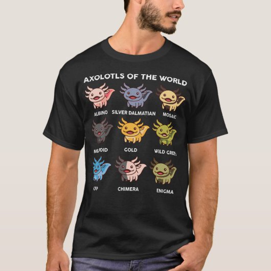 AxolotlシャツAxolotlのワールドキッズ Tシャツ (正面)