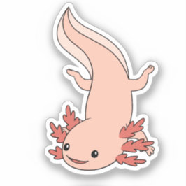 Axolotlスイミングストレートダウンステッカー シール