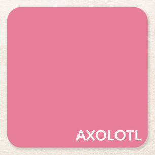 Axolotlピンク色名 スクエアペーパーコースター
