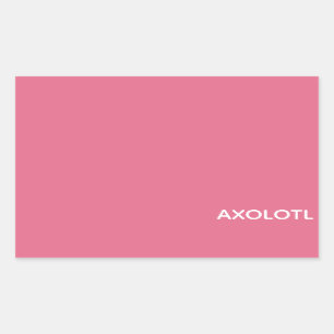 Axolotlピンク色名 長方形シール