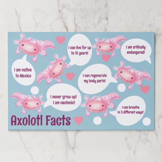 Axolotlファクト大きなティアウェイ紙パッド ペーパーパッド (正面)