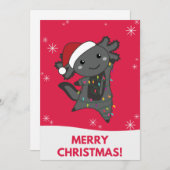 Axolotlメリークリスマスウィンター動物Axolotls広告 シーズンカード (正面/裏面)