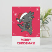 Axolotlメリークリスマスウィンター動物Axolotls広告 シーズンカード (スタンド正面)