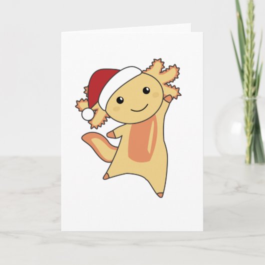 Axolotlメリークリスマスウィンター動物Axolotls カード (正面)