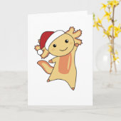 Axolotlメリークリスマスウィンター動物Axolotls カード (黄色い花)