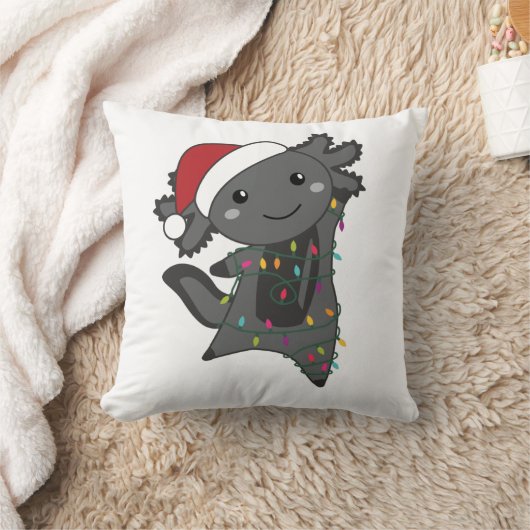 Axolotlメリークリスマスウィンター動物Axolotls クッション (ブランケット)