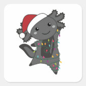 Axolotlメリークリスマスウィンター動物Axolotls スクエアシール (正面)