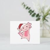 Axolotlメリークリスマスウィンター動物Axolotls ポストカード (スタンド正面)