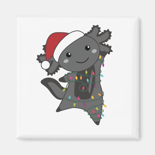Axolotlメリークリスマスウィンター動物Axolotls マグネット (正面)
