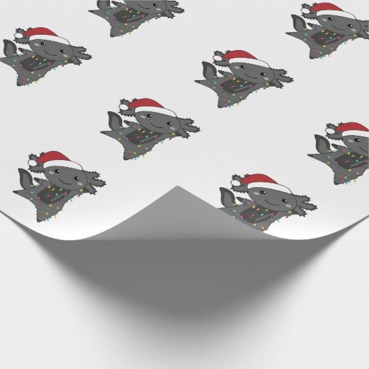 Axolotlメリークリスマスウィンター動物Axolotls ラッピングペーパー (角)