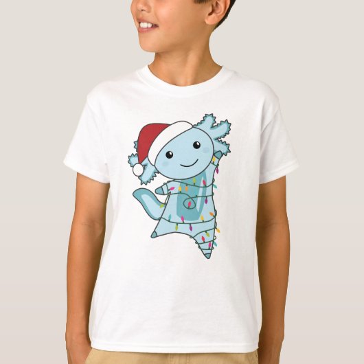 Axolotlメリークリスマスウィンター動物Axolotls Tシャツ (正面)