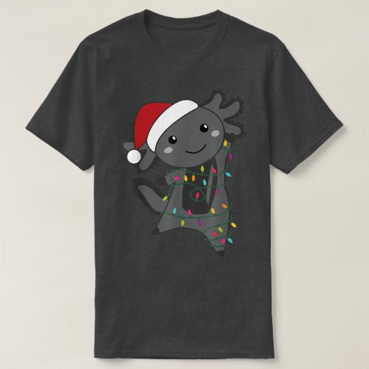 Axolotlメリークリスマス妖精ライト甘い動物 Tシャツ (デザイン正面)
