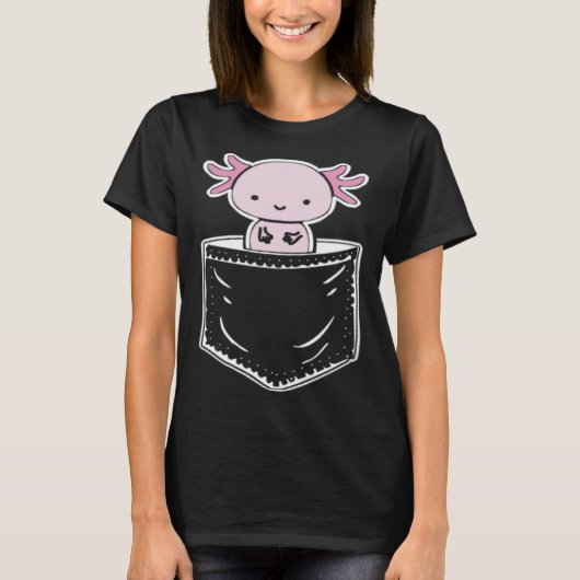 Axolotl内ポケットあなたを見て歩く魚の斧 Tシャツ (正面)