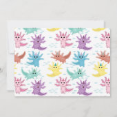 Axolotl子供かわいいサラマンダー写真誕生日パーティー 招待状 (裏面)