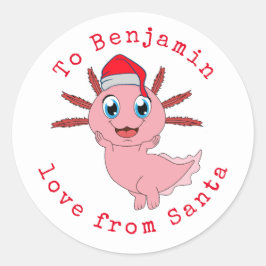 Axolotl子供名愛From Santa Christmas ラウンドシール