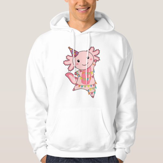Axolotl希望ハッピーバースデーへAxolotlsフード パーカ (正面)