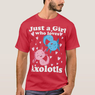 Axolotl愛する女の子Axolotls Axolotl値リスト Tシャツ