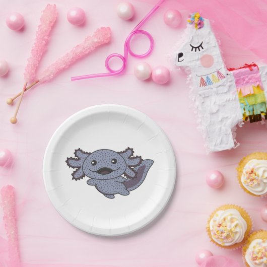 Axolotl様々な種類のAxolotls甘い動物Ba ペーパープレート (パーティー)