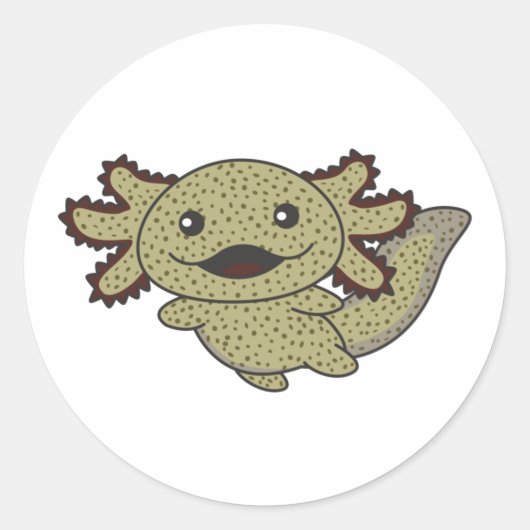 Axolotl様々な種類のAxolotls甘い動物Cl ラウンドシール (正面)