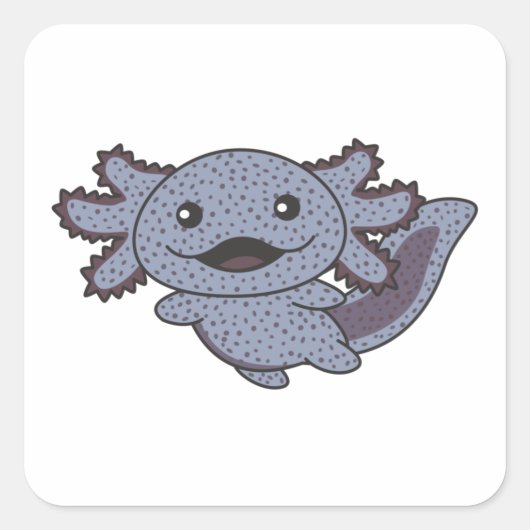 Axolotl様々な種類のAxolotls甘い動物Sq スクエアシール (正面)