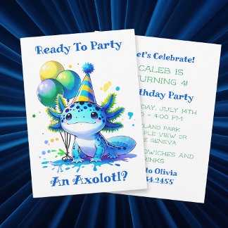 Axolotl男の祝子の誕生日パーティー 招待状