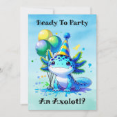 Axolotl男の祝子の誕生日パーティー 招待状 (正面)