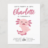 Axolotl誕生日パーティーの招待 チラシ (正面)