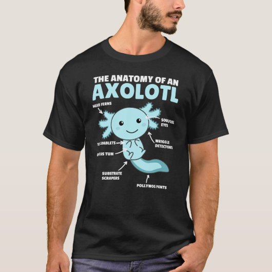Axolotl説明Axolotlの解剖学 Tシャツ (正面)