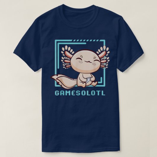 Axolotl魚の遊ビデオゲームLizard Gamesolotl Tシャツ (デザイン正面)