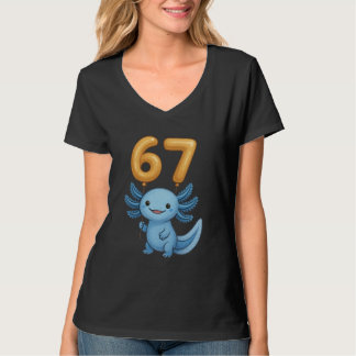 Axolotl 67 Meme Six Seven Balloon Funny Gen Alpha  Tシャツ