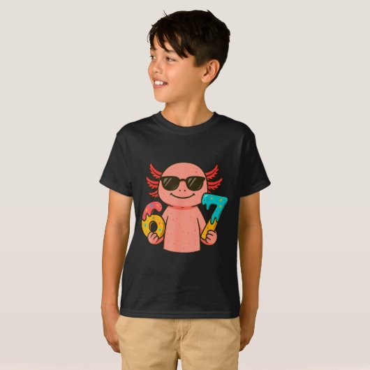 Axolotl 67 Meme Six Seven Funny Ice Cream Drip  Tシャツ (正面フル)