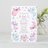 Axolotl A-Lot-l Fun Birthday Invitation 招待状 (スタンド正面)